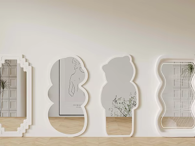 Unique Shaped Decorative Mirrors with Various Designs for Interior Wall Decoration 3d model
