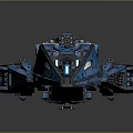 Futuristic Blue Aircraft With Intricate Patterns And Sleek Sci Fi Design