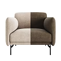 Modern Single Sofa Velvet Upholstered Comfortable Design With Black Metal Legs And Multiple Colors