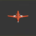 Vibrant Red Airplane Model With Detailed Wings And Shiny Fuselage