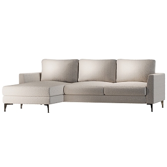 Modern minimalist double sofa 3d model