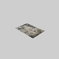 Square Rug With Abstract Distressed Pattern Neutral Tones Vintage Design For Home Decor