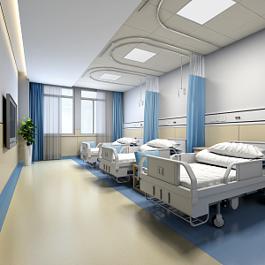 Modern Ward Three-Person Ward 3d model