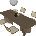 Quiet wind table and chair combination 3d model