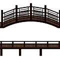 Traditional Wooden Arch Bridge With Intricate Railings And Smooth Deck Design
