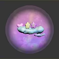 Cute Decorative Living Accessory With Pink Sphere Cloud Star Hearts And Unicorn