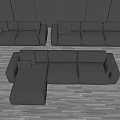 Dark Gray Fabric Sofa Set with Sectional Three Seater and Two Seater Design 3d model
