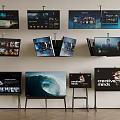 Multiple Modern Televisions With Wall Mounted And Standing Displays Showing Various Content 3d model