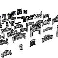 Republic of China Elements Component Sorting Republic of China Architectural Elements Republic of China 3d model