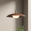 Elegant Modern Wooden Pendant Light with Brass Accent and White Glass Shade