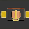 Pixel Style Furniture Piece With Yellow And Red Accents For Decorative Room Setup