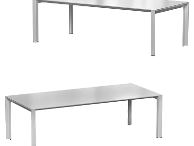 Stainless Steel Dining Table With Modern Design And Four Legs Structure 3d model