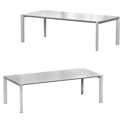 Stainless Steel Dining Table With Modern Design And Four Legs Structure 3d model