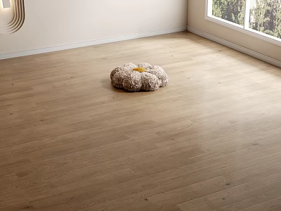 Light Wooden Flooring In Bright Room With Pet Bed 3d model