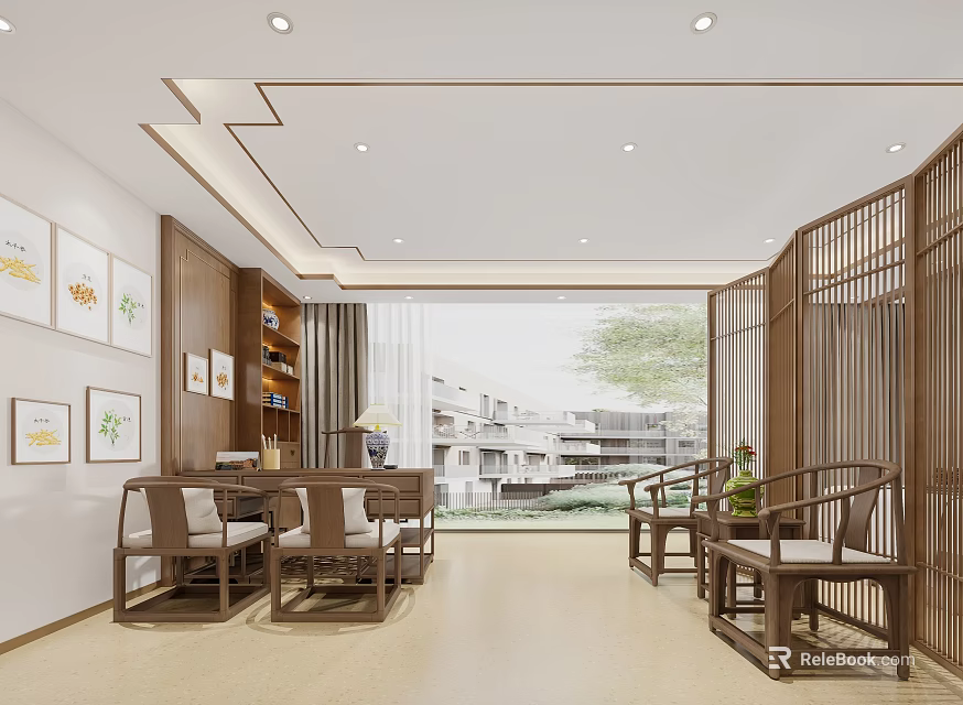 Serene SPA Sauna Interior Design Featuring Wooden Elements Relaxation Area and Natural Light 3d model 