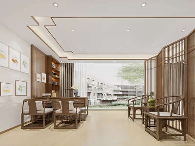 Serene SPA Sauna Interior Design Featuring Wooden Elements Relaxation Area and Natural Light 3d model