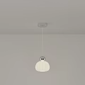Modern Minimalist Pendant Light With White Shade And Metal Ceiling Bracket