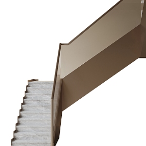 Modern Handrail Stairs 3d model