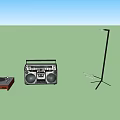 Vintage Audio Sound System With Turntable Radio Cassette Player And Floor Stand
