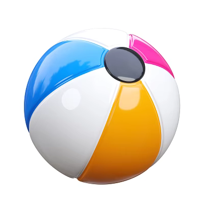 Colorful Decorative Ornament Set With Blue Pink Yellow White Round Design 3d model