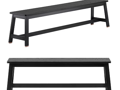 Black Modern Sofa Bench With Minimalist Design And Sturdy Wooden Frame 3d model