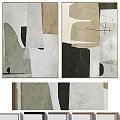 Modern Abstract Wall Art With Geometric Shapes In Neutral Tones For Home Decor