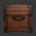 Vintage Wooden Storage Trunk With Metal Hardware For Home Organization