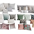 Stylish Decorative Pillows With Diverse Patterns And Various Colors For Home Decor 3d model