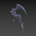 Death Scythe Cast Iron Scythe Devil Scythe Weapon Cold Weapon Game Equipment Cartoon Weapon Mushroom Scythe 3d model