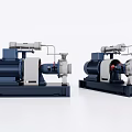 Heavy Duty Industrial Pumps With Electric Motors Mounting Bases And Piping Connections