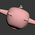 Cute Pink Pig Doll With Open Arms And Pink Cheek Circles On Dark Background