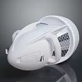 White Portable Ventilation Fan With Mesh Cover And Curved Design Appliance