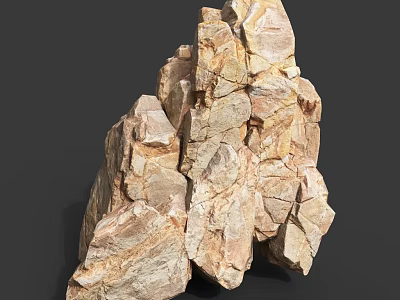 Natural Rock Formation With Textured Surface And Irregular Shape In Earth Tone Colors 3d model