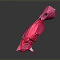 Red Origami Fox Animated Game Character With Vibrant Pink Hues And Detailed Folds Design