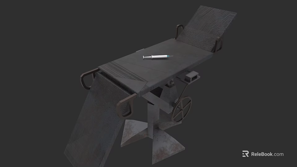 Sturdy Metal Massage Bed With Adjustable Frame And Rolling Wheels Design 3d model 