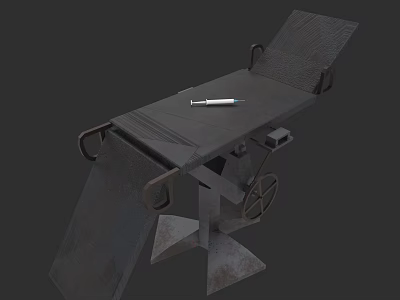 Sturdy Metal Massage Bed With Adjustable Frame And Rolling Wheels Design 3d model