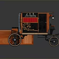 Vintage Horse Drawn Carriage Featuring Jill Jill And Co Sign Black Orange Decorative Design