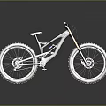 Black Mountain Bike With Purple Gold Accents White Seat Large Tread Tires And Gray Reflection