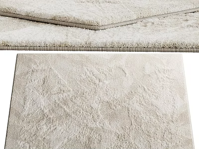 Plush Beige Square Carpet With Soft Textured Surface For Home Decor 3d model