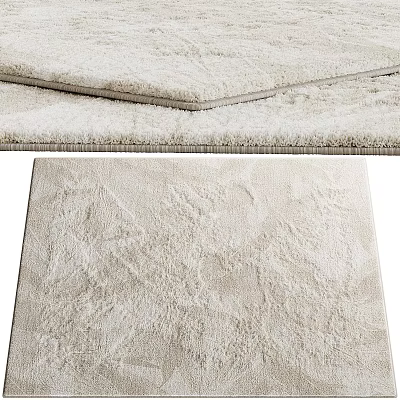 Plush Beige Square Carpet With Soft Textured Surface For Home Decor 3d model