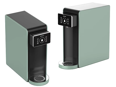Modern Water Dispenser Appliances With Green Black Design And Control Panel For Daily Use 3d model