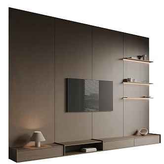 Modern TV background wall 3d model