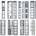 Various Modern Elevator Designs With Glass Doors And Metal Frame Styles 3d model