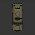 Sand colored Military Armored Vehicle With Roof Mounted Equipment Side Emblem And Large Tires