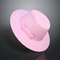 Stylish Pink Felt Hat with Bow Accent and Wide Brim Design Look