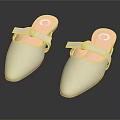 White Pointed Toe Mules With Pink Inner And Bow Detail
