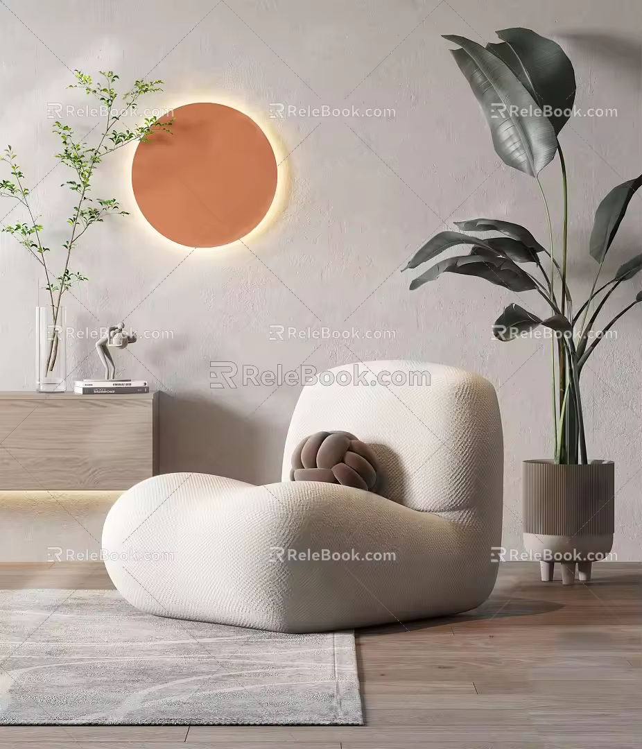 Modern single sofa 3d model