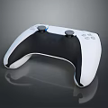 Ergonomic Computer Game Controller With White Black Design Analog Sticks And Control Buttons