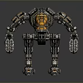 Intricate Mechanical Creature Character With Metallic Armor And Glowing Core 3d model