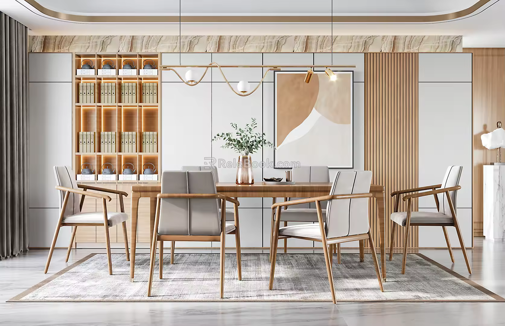 New Chinese Dining Table and Chair Combination 3d model